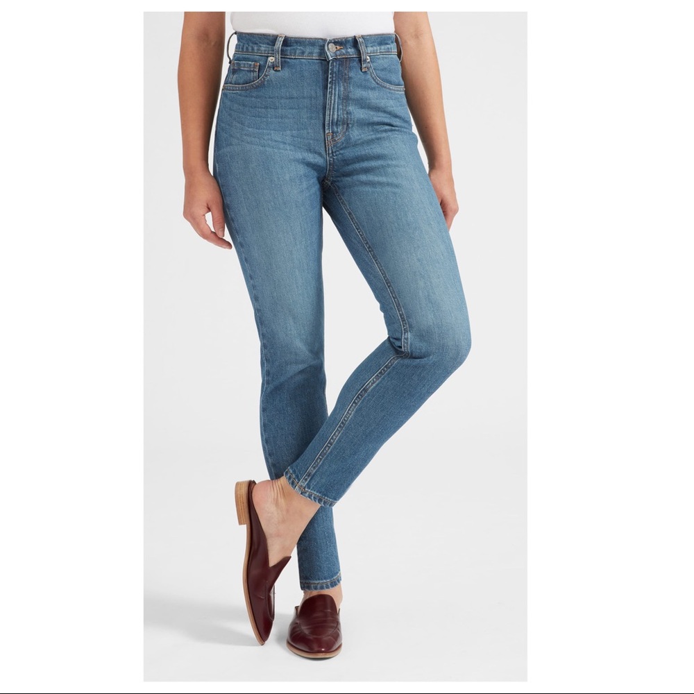 Everlane high rise medium blue rinse skinny jeans size 29